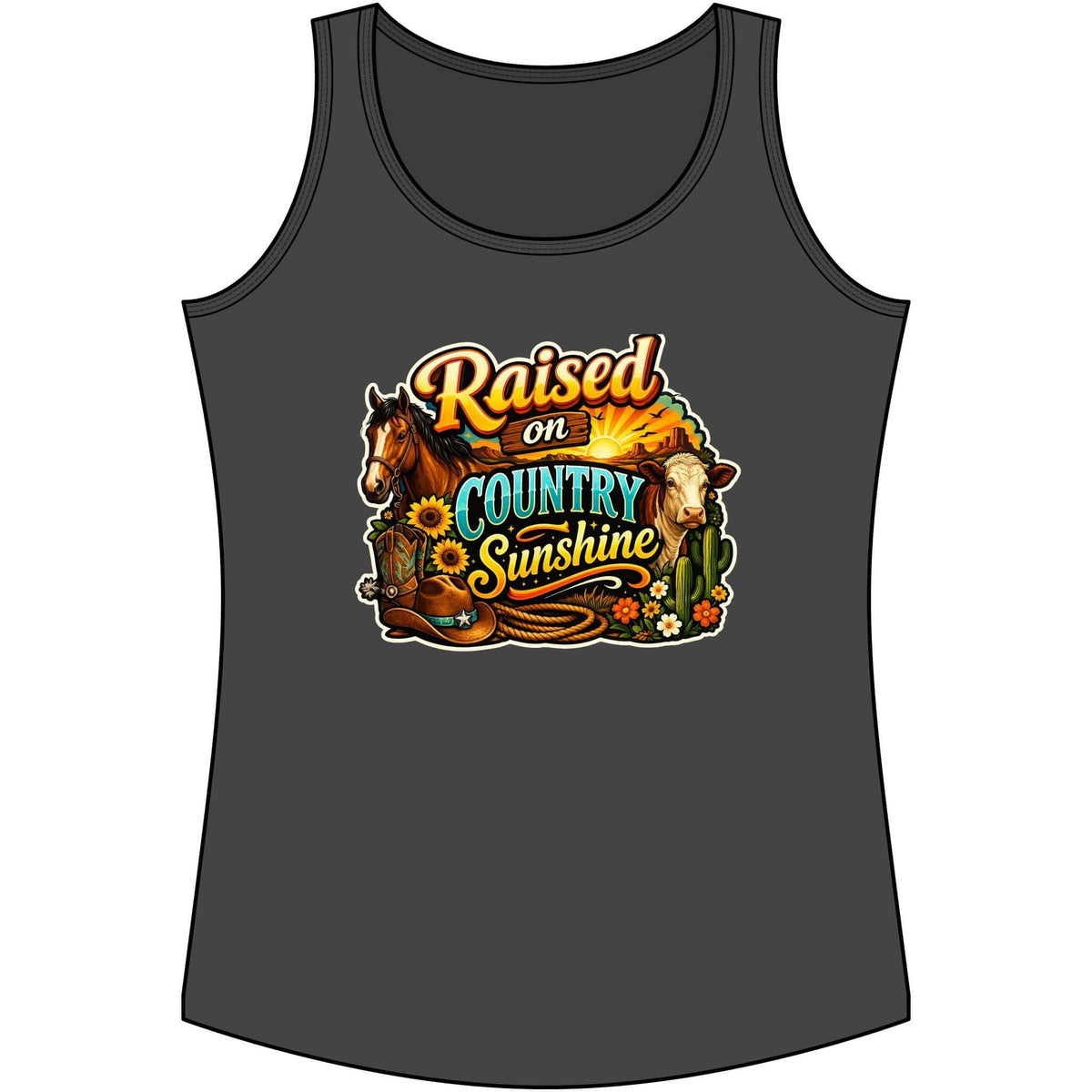 Country Tank Top, Cowgirl Tee, Farm Apparel for Women, Custom Tank Top