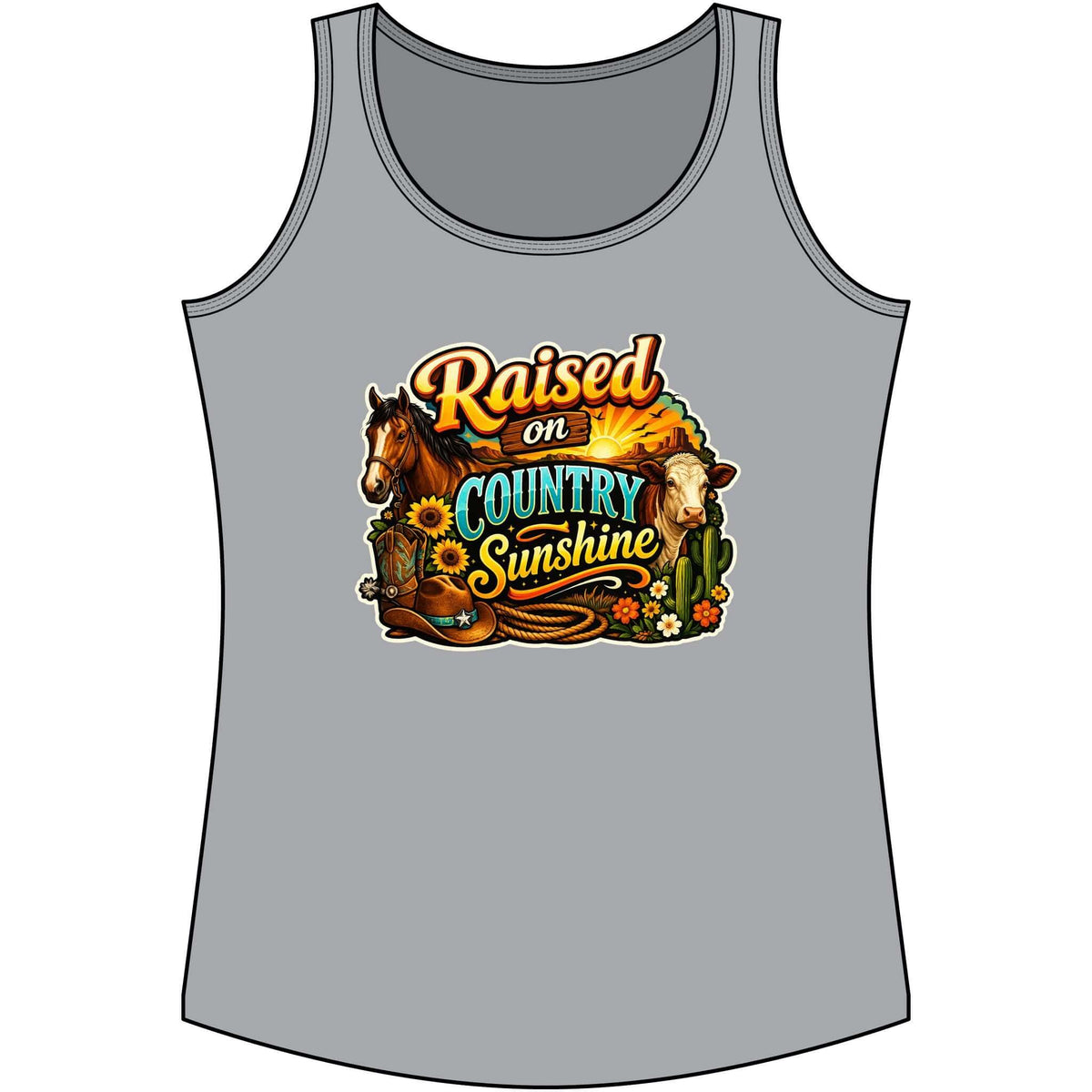 Country Tank Top, Cowgirl Tee, Farm Apparel for Women, Custom Tank Top