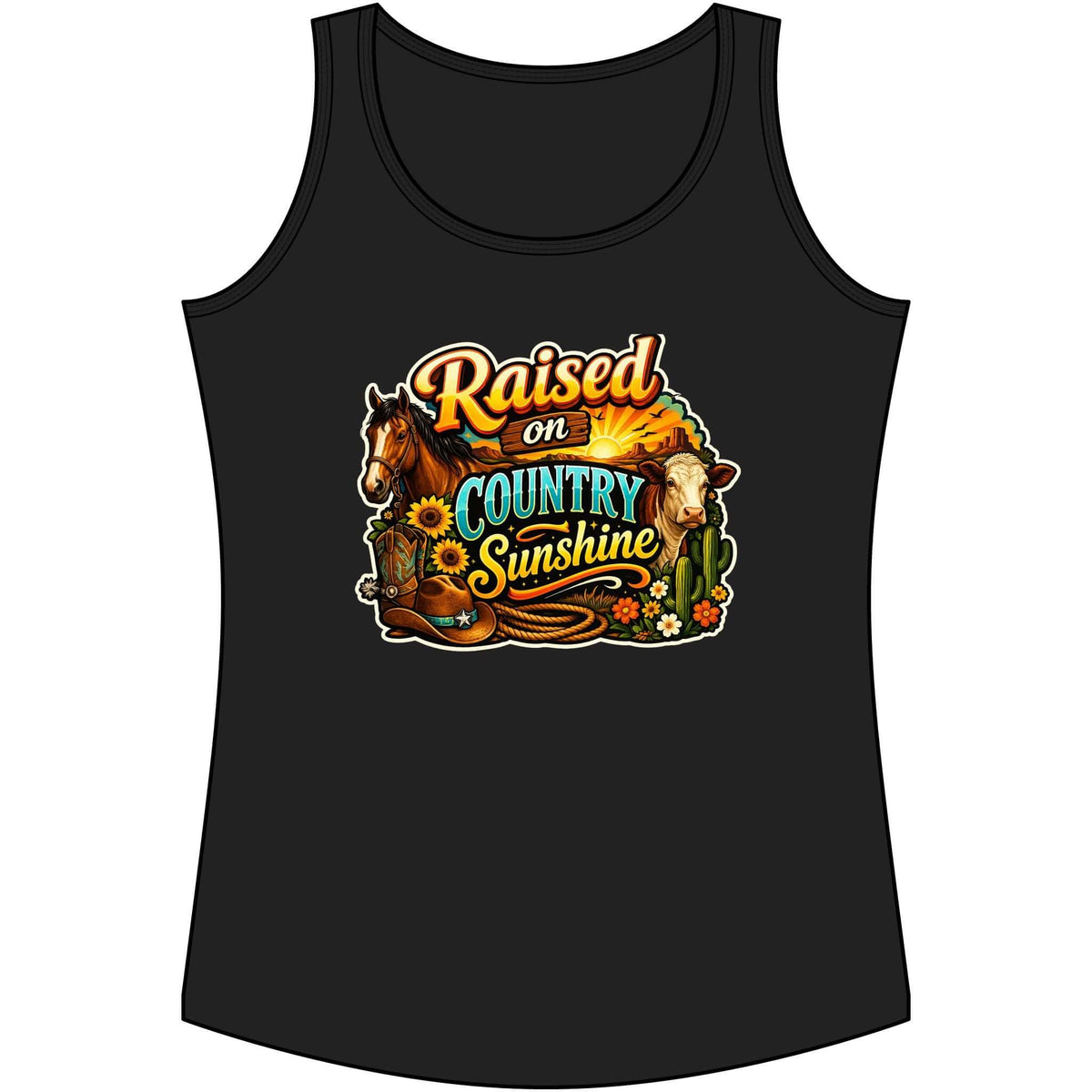Country Tank Top, Cowgirl Tee, Farm Apparel for Women, Custom Tank Top