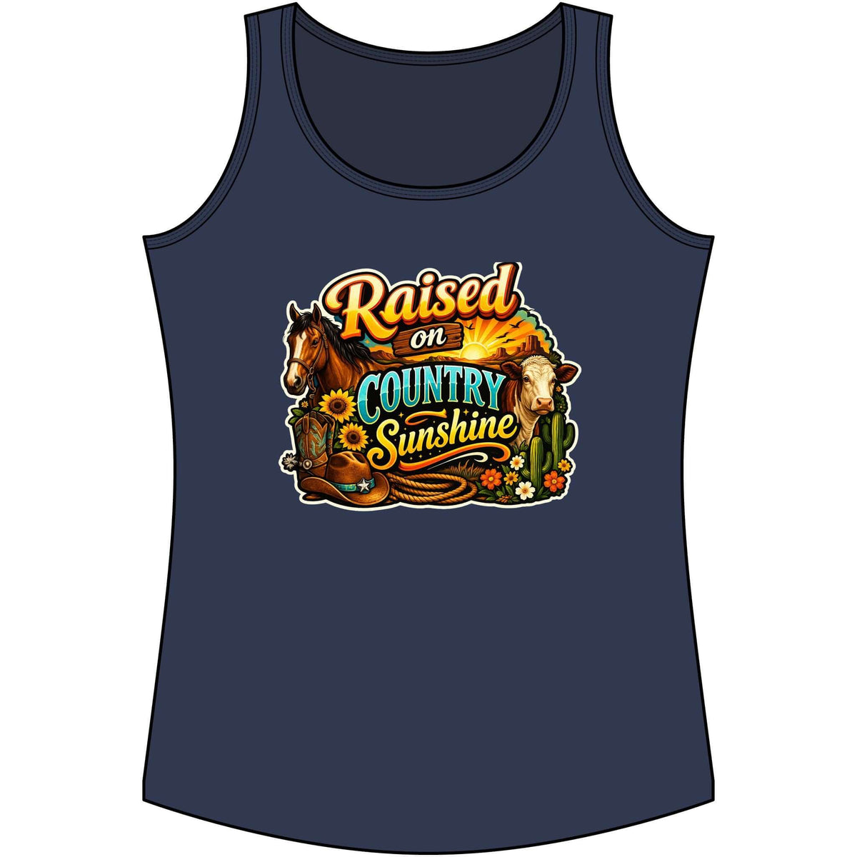 Country Tank Top, Cowgirl Tee, Farm Apparel for Women, Custom Tank Top