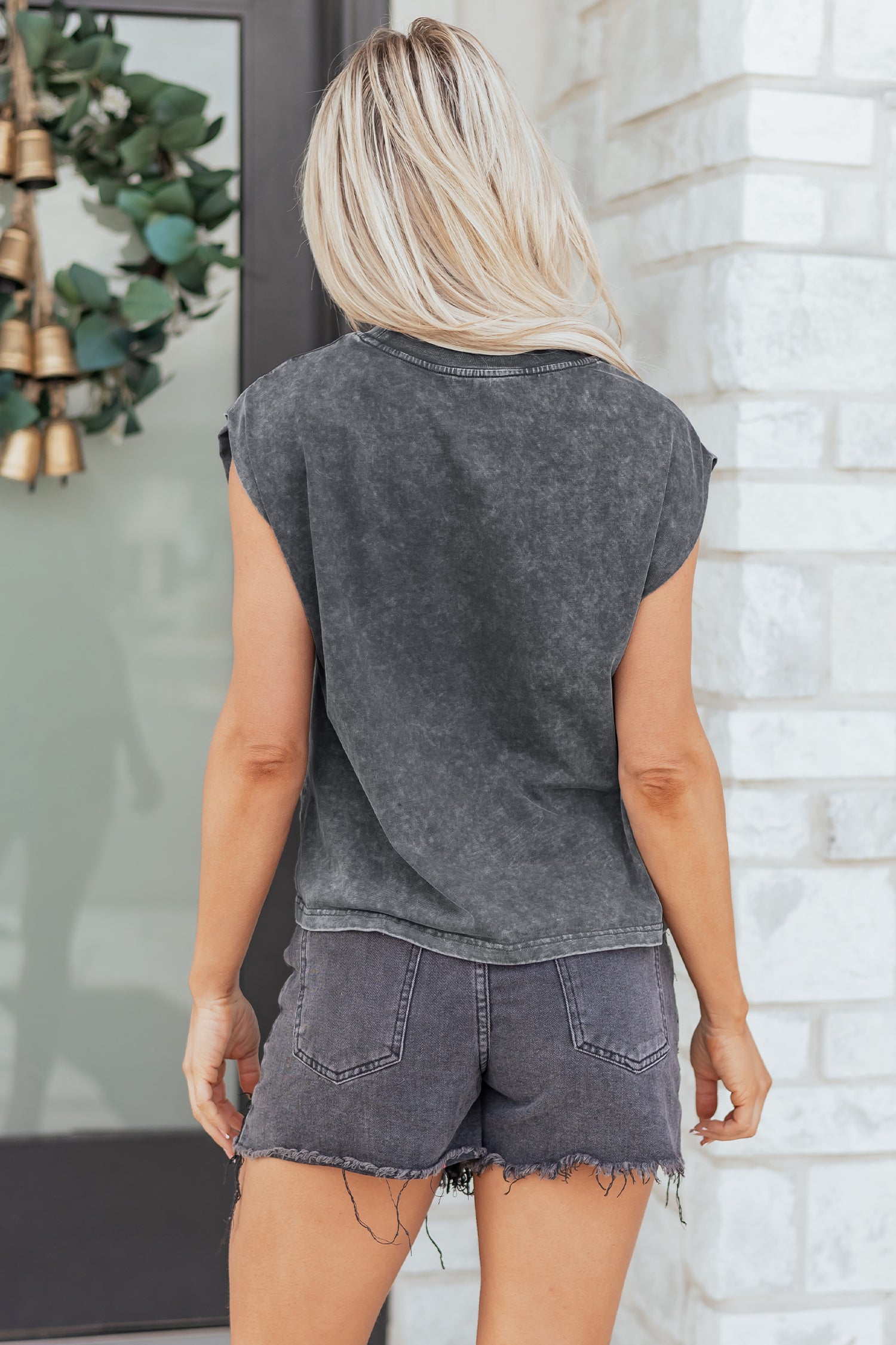 Sleet Cowboy & Beer Western Graphic Mineral Wash Tank Top