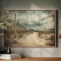 Rustic Desert Road – Vintage Western Landscape Wall Art Print