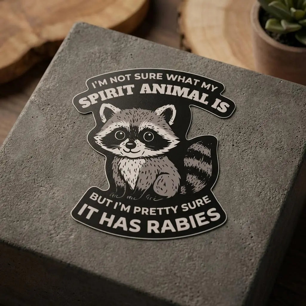 Funny Raccoon Spirit Animal Sticker