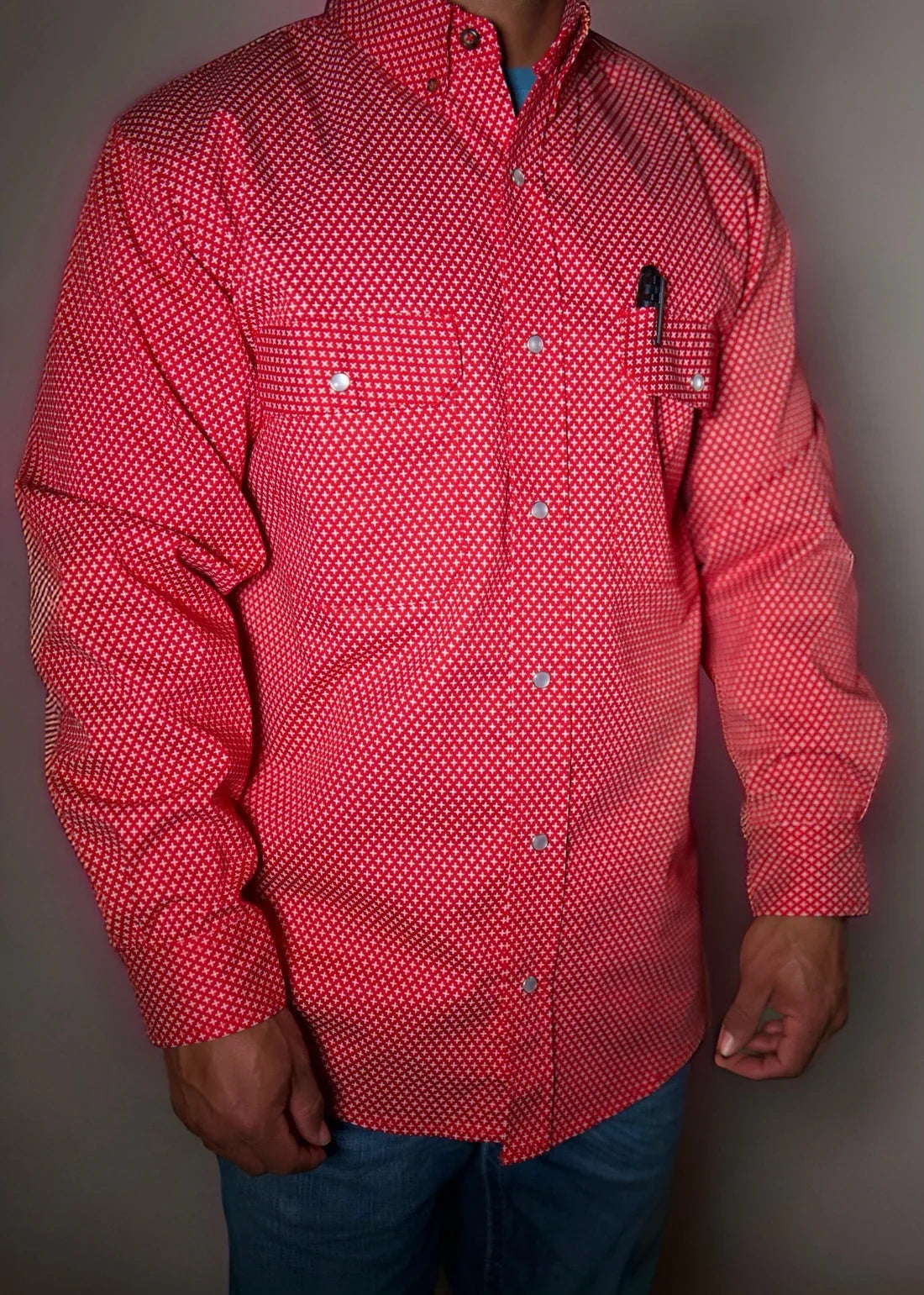FR Pearl Snap Work shirt - Alpha Red