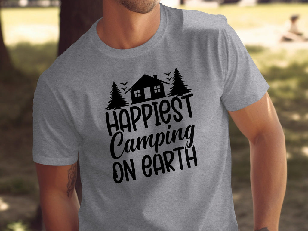 Happiest Camping on Earth Outdoorsy Cabin Life T-Shirt