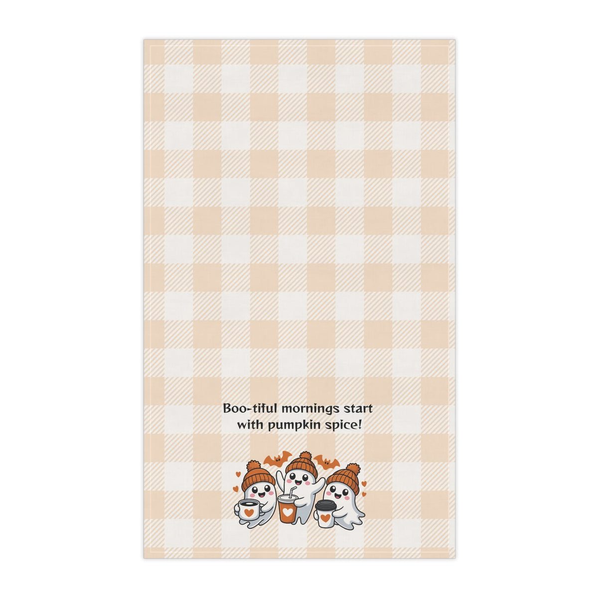 Cozy Fall Tea Towels | "Boo-tiful Mornings with Pumpkin Spice" | Perfect for Autumn, Halloween, Kitchen Decor, Gift Idea