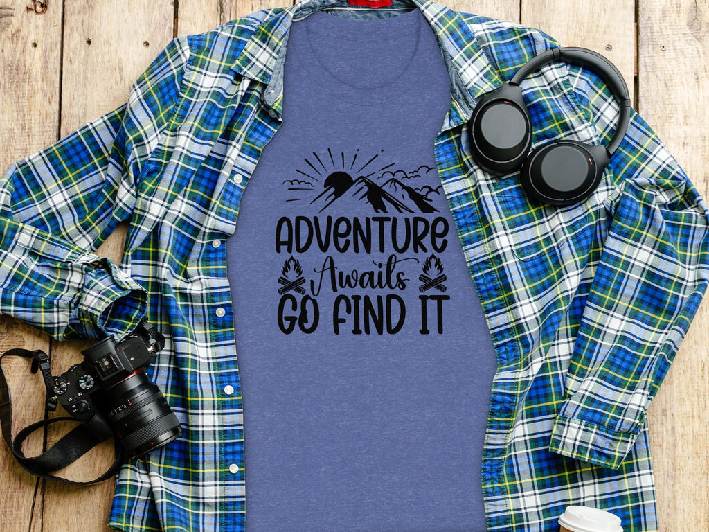 Adventure Awaits Go Find It Outdoorsy Graphic T-Shirt
