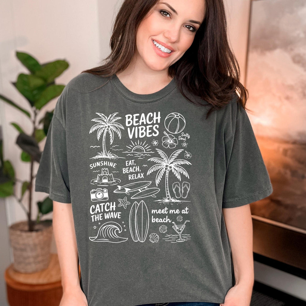 Seashell Shirt Women - Retro Comfort Colors Tee | Soft Cotton Beach Shirt
