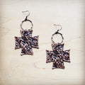 **Hammered Copper Cross Earrings 220p