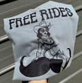 Free rides pinup girl & mustache tee or sweatshirt