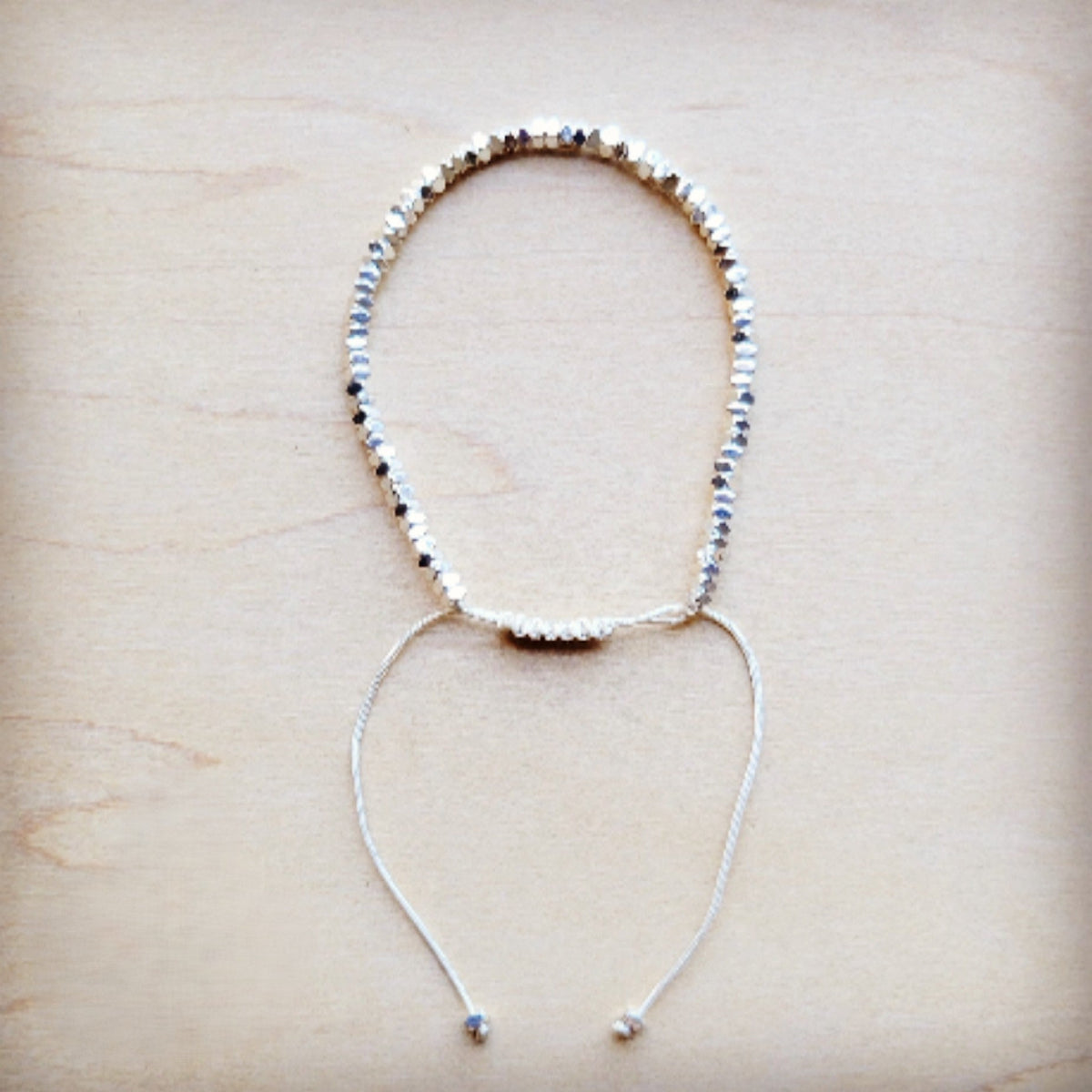 **Stackable Woven Beaded Bracelet in Silver 809v