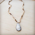 **Picture Jasper Beaded Necklace w/ Druzy Pendant 262v