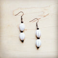 **White Turquoise Melon Bead Earrings 220y