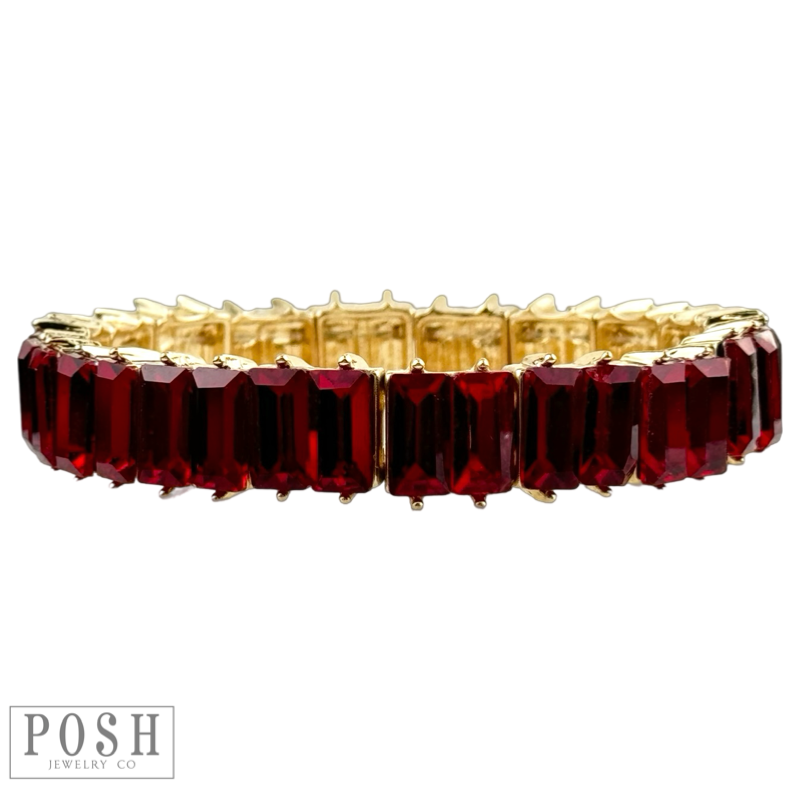 Double rectangle rhinestone bracelet