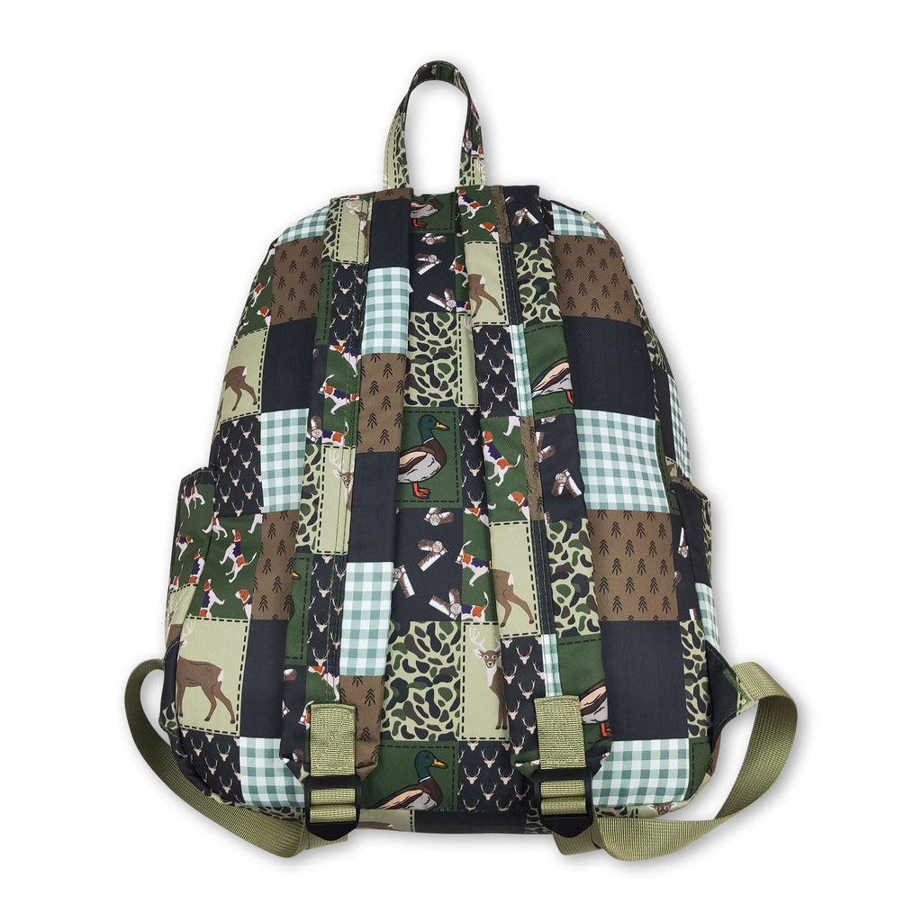 Duck call camo patchwork kids boys backpack