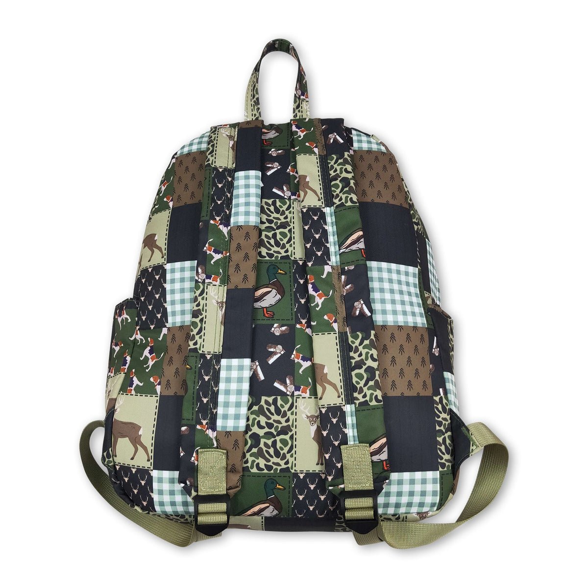 Duck call camo patchwork kids boys backpack