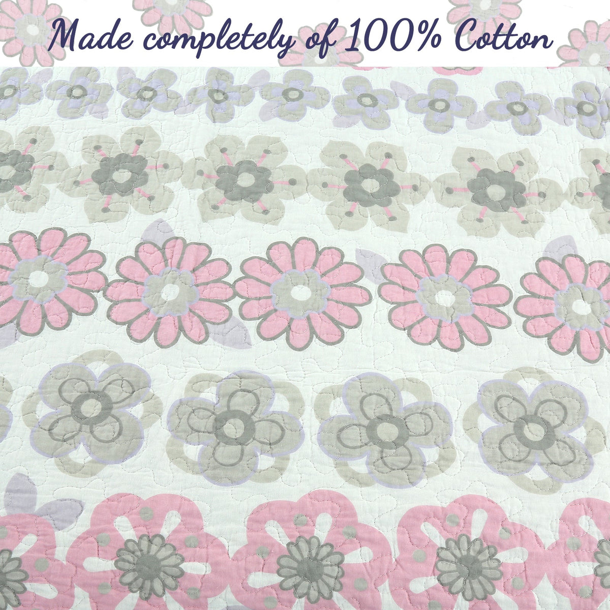 Lola Floral Cotton Reversible Quilt Bedding Set