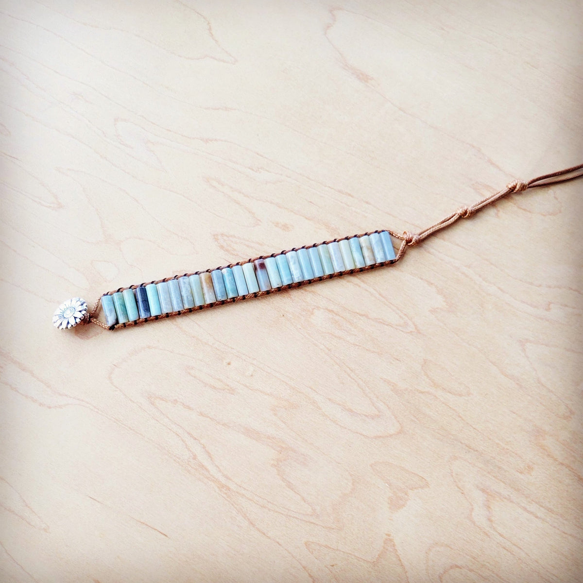 **Woven Amazonite Stacked Stone Beaded Bracelet 810m