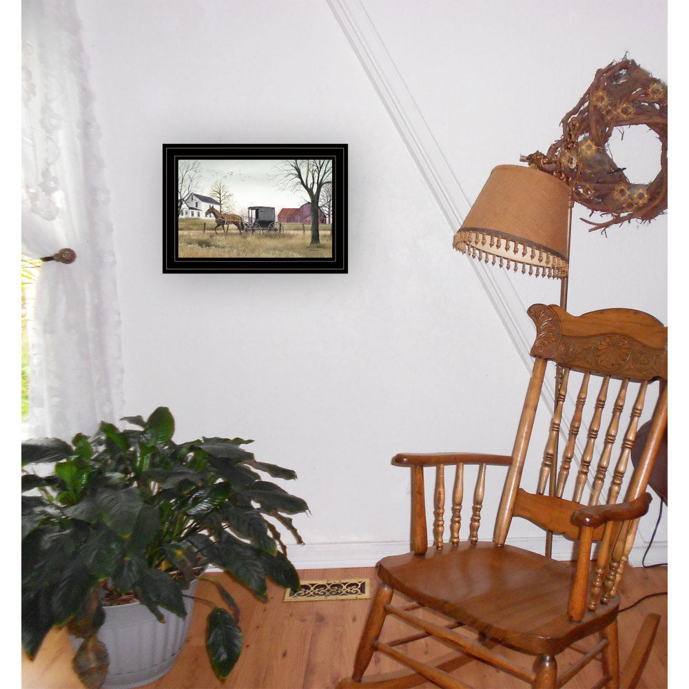 "Goin' to Market" Framed Wall Art by Billy Jacobs | Farmhouse Country Print — Black Frame, Ready to Hang