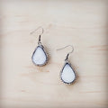 **Sparkling White Druzy Drop Earrings 219ct
