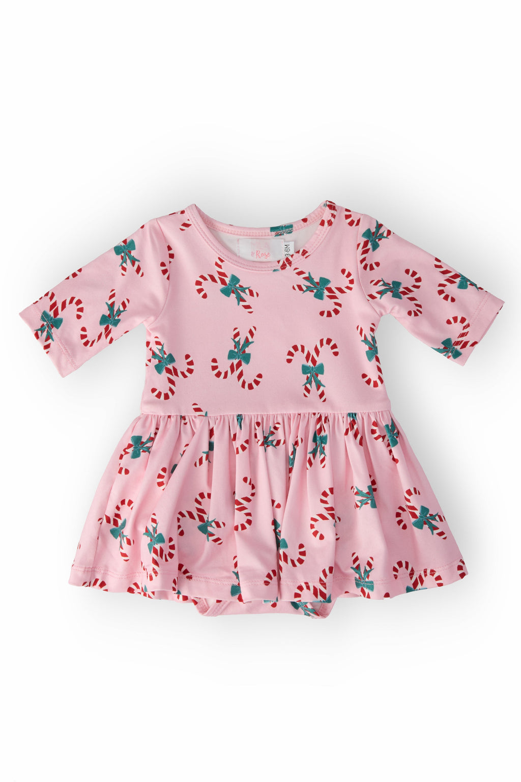 Candy Cane Cutie 3/4 Sleeve Twirl Bodysuit