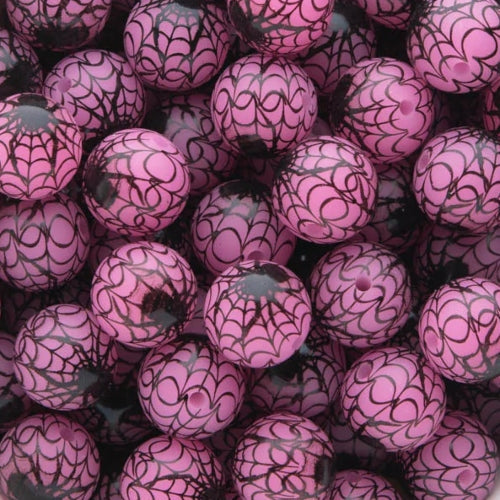 P547 SPIDER WEB PINK GLOW 15MM PRINT (10ct)