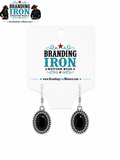 Midnight Spur Black Western Earrings | Branding Iron