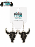 Longhorn Legend Earrings | Western Bull Skull Earrings