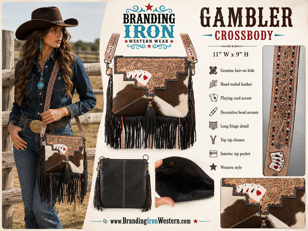 Gambler Crossbody | Western Cowhide Fringe Purse