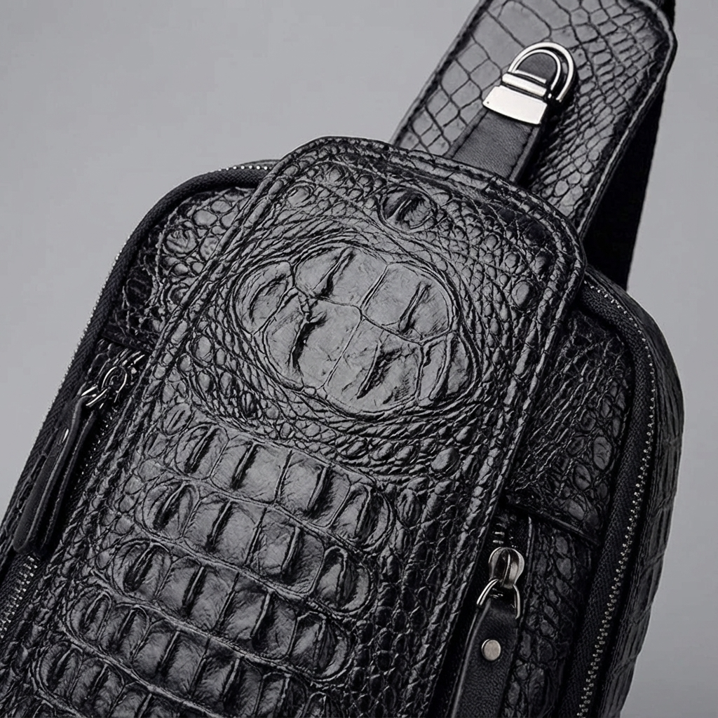Men's Croc-Embossed Vegan Leather Sling – Refined Daily Carry