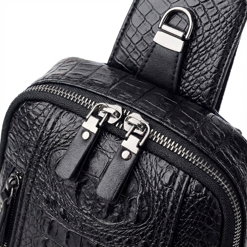 Men's Croc-Embossed Vegan Leather Sling – Refined Daily Carry