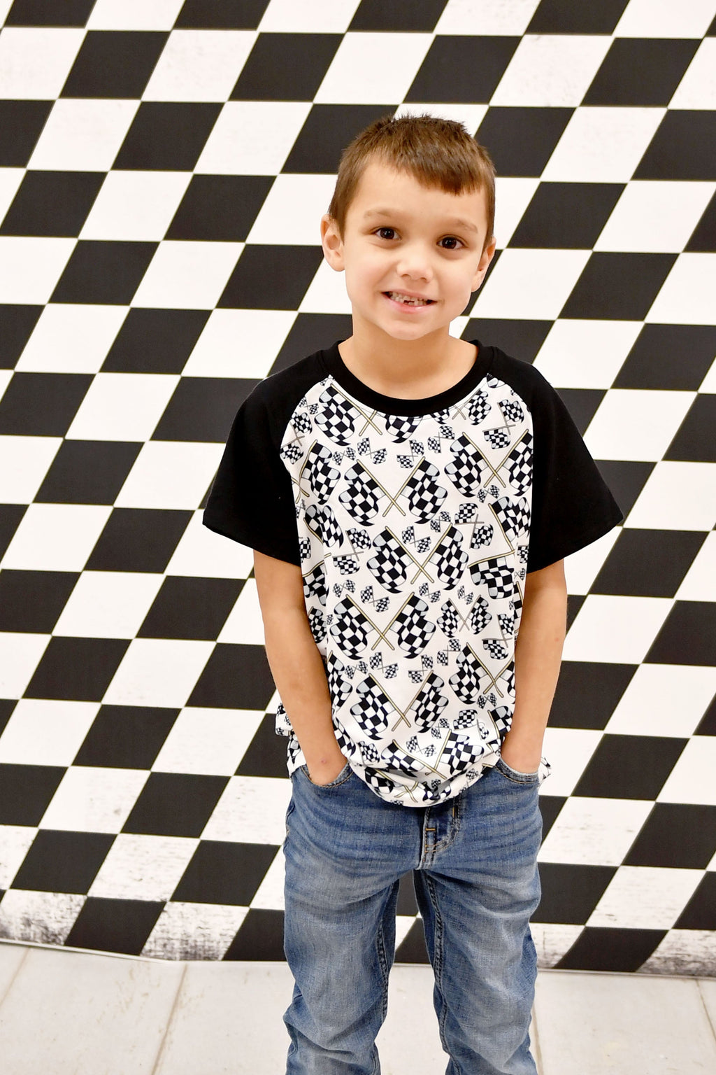 Racing Flag Milk Silk Raglan