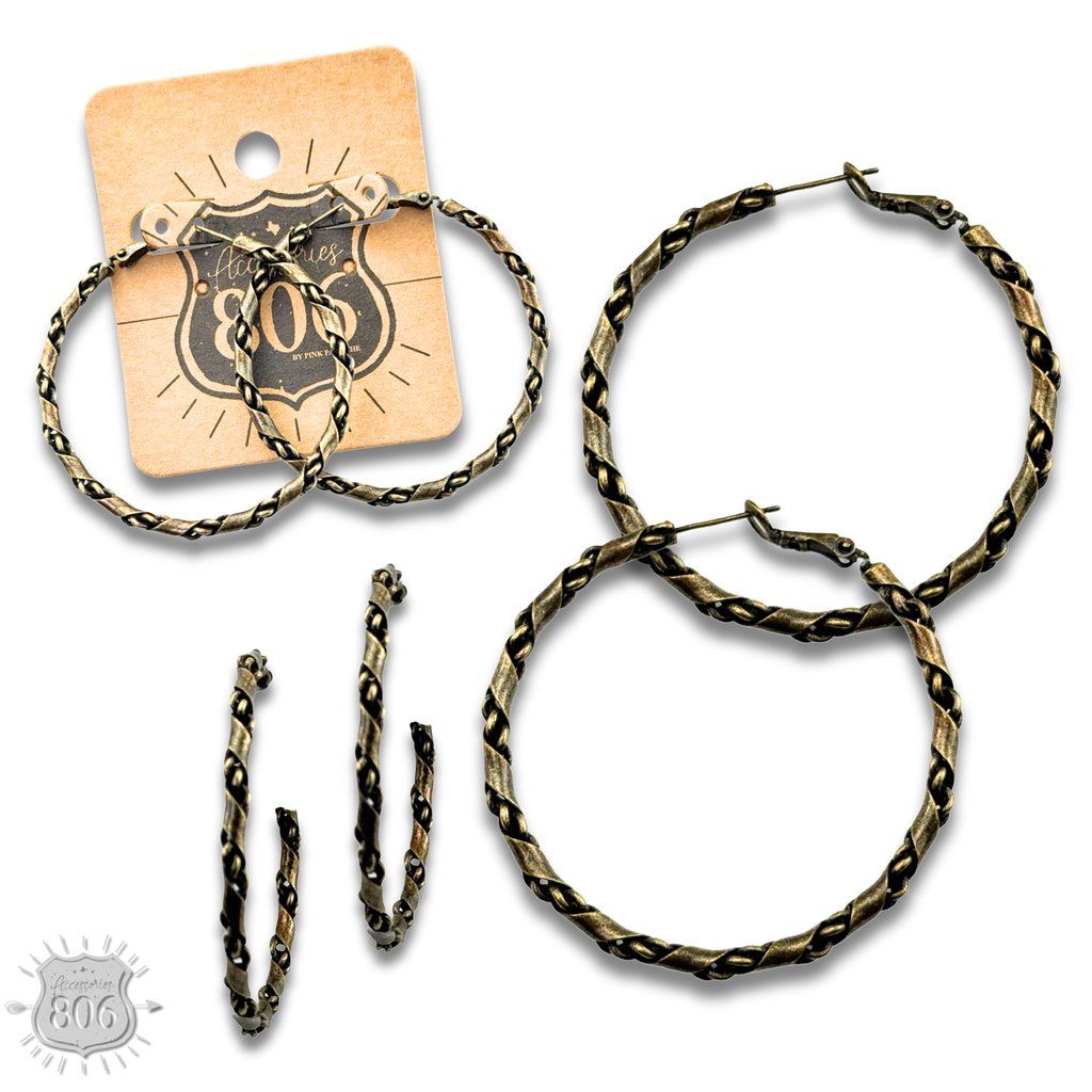 Chain twist wrap hoop earring