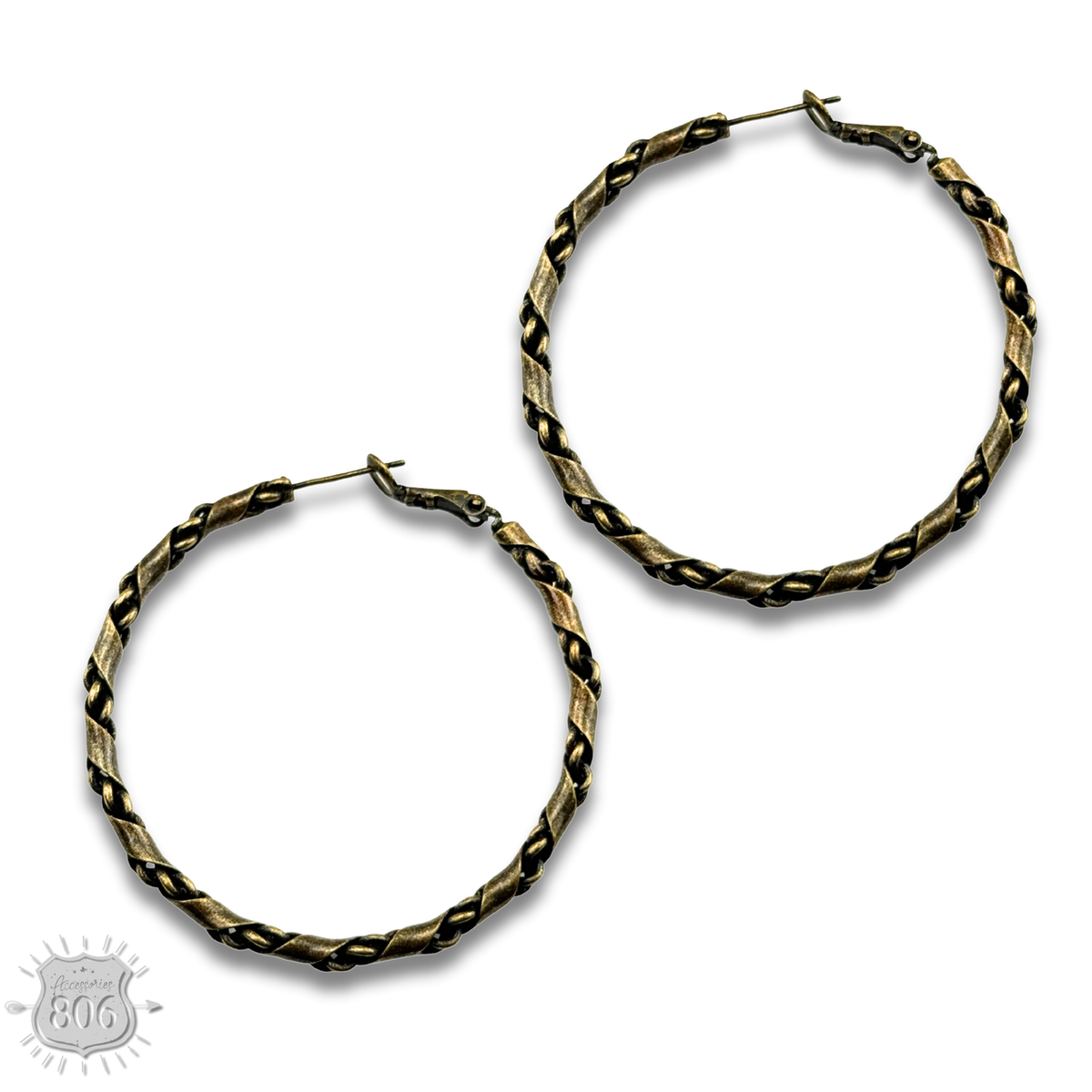 Chain twist wrap hoop earring