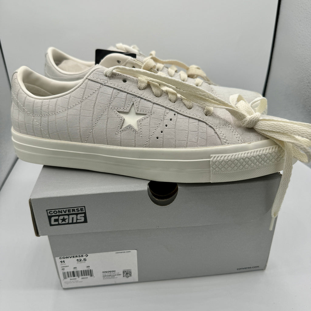 Converse One Star Pro OX Egret Grey Sneakers Croc Embossed Leather UNISEX