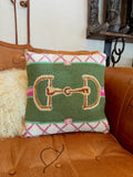 The Pink Snaffle Bit Hook Pillow PREORDER