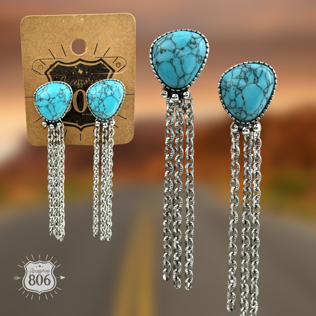 Western chain fringe earring