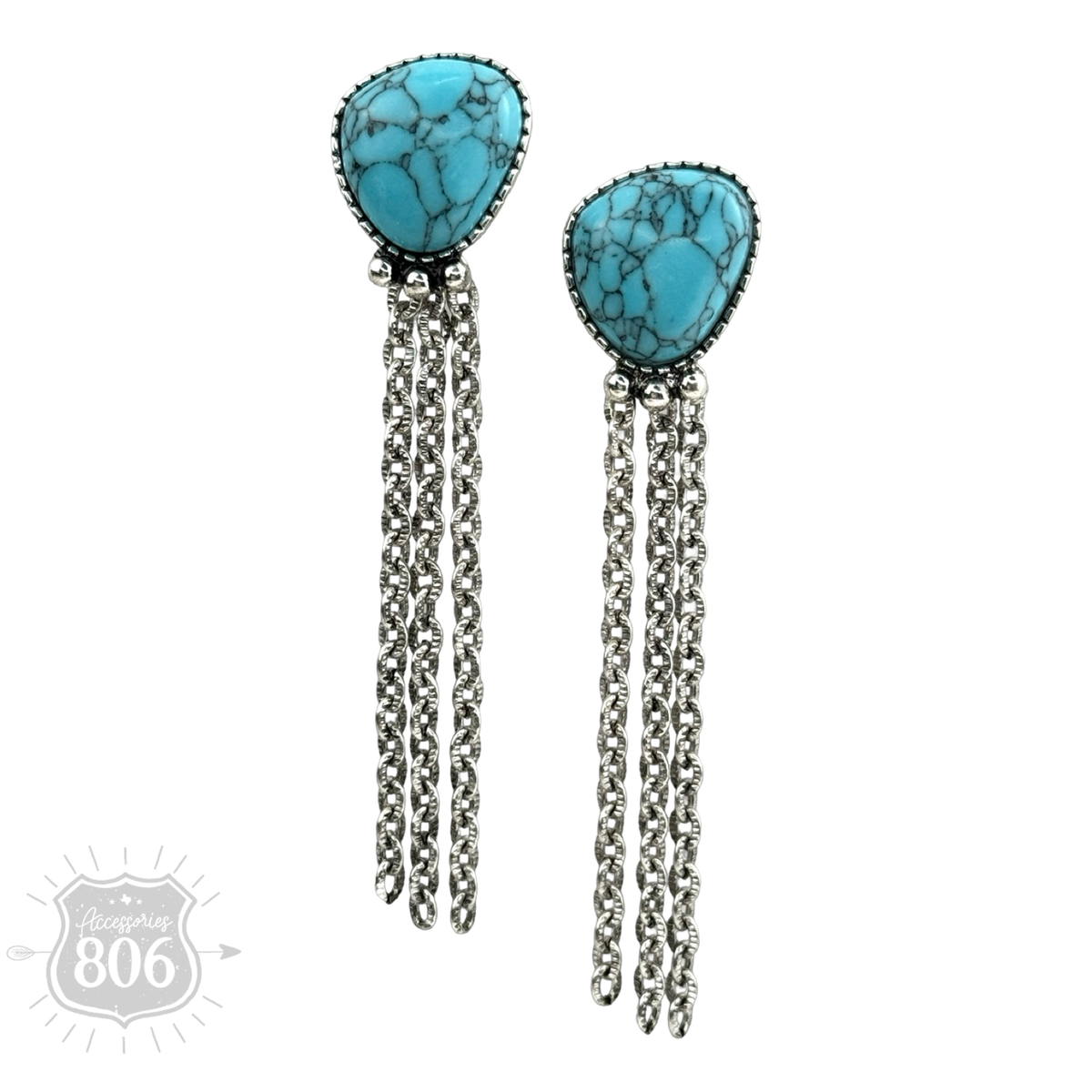 Western chain fringe earring