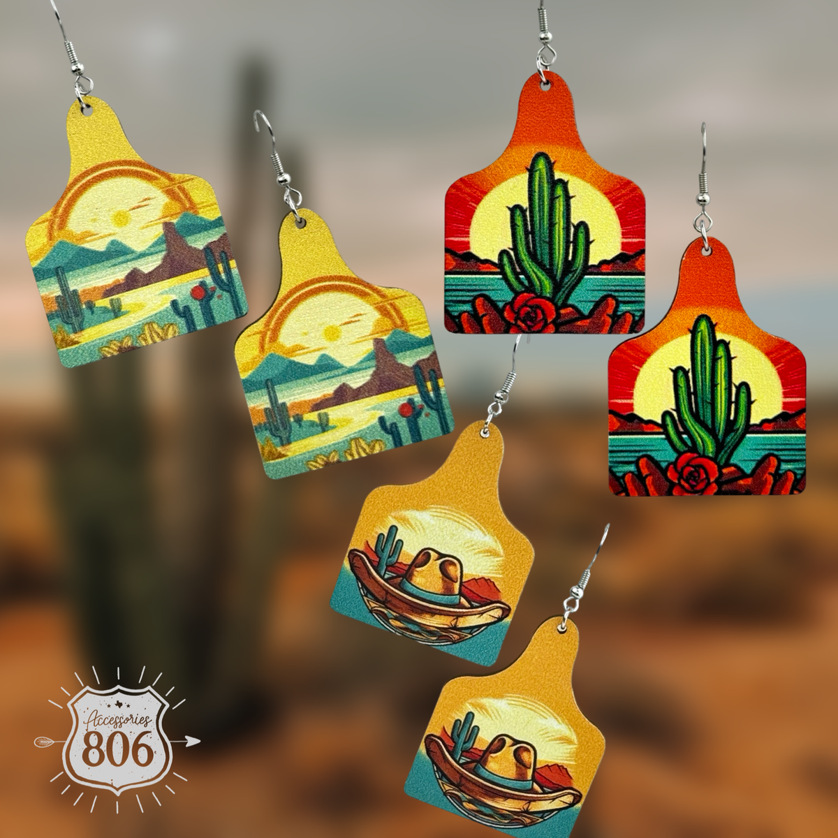 Western scene earring