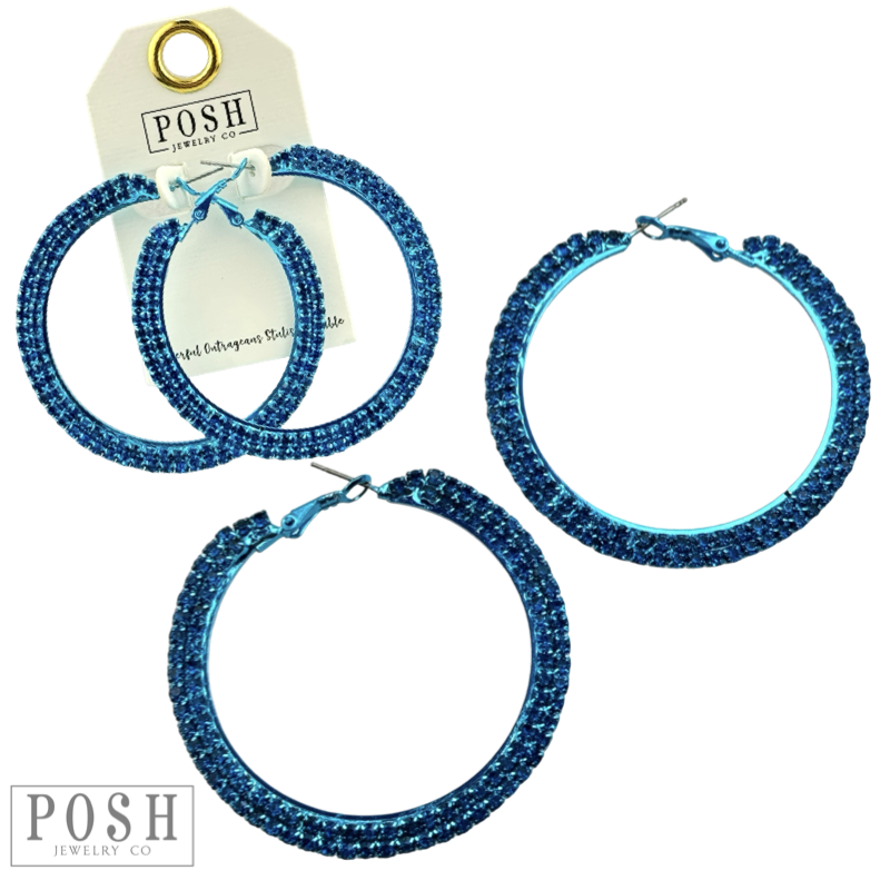 Tiny rhinestone hoop earring