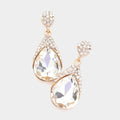 Crystal Rhinestone Teardrop Evening Earrings