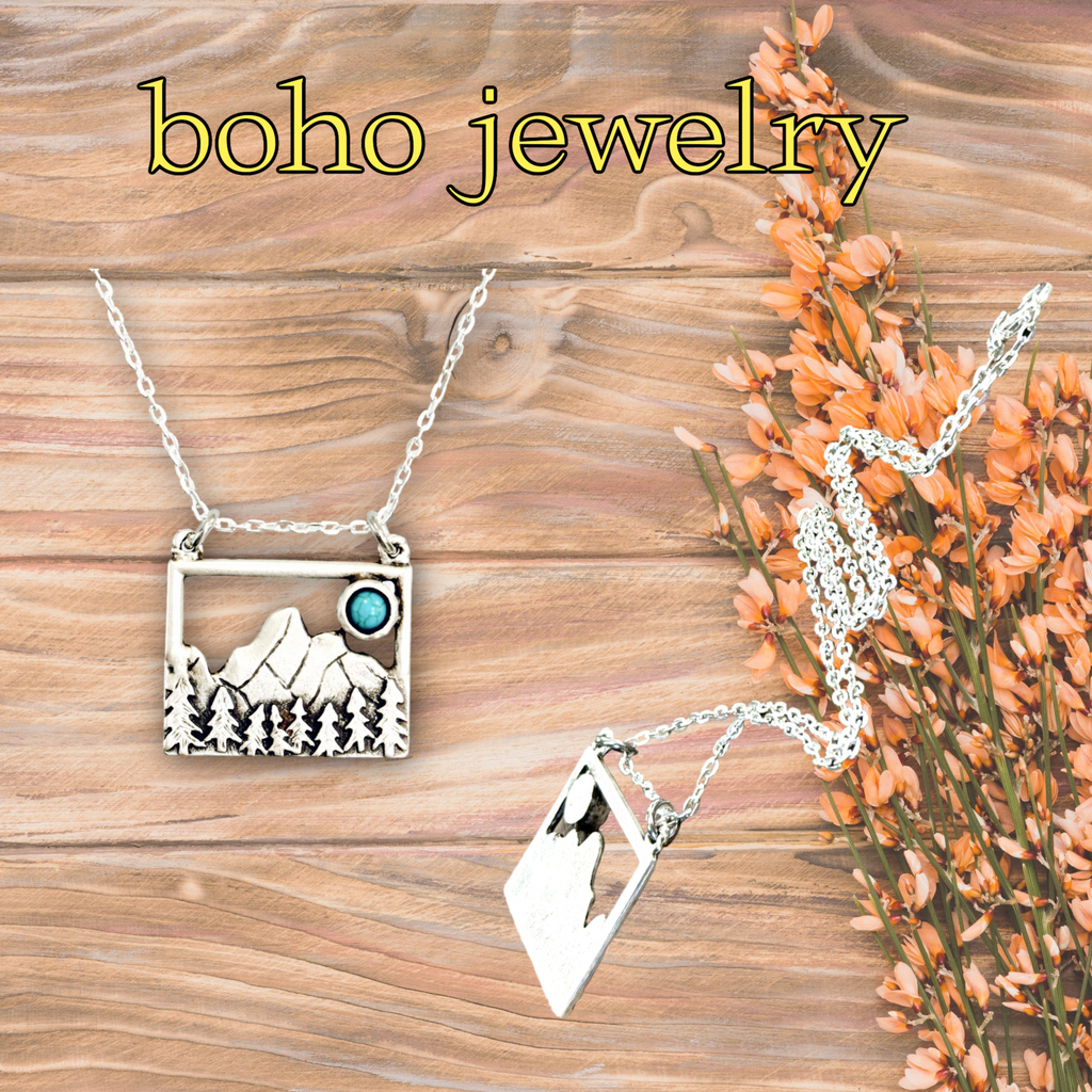 Turquoise Mountain Necklace Bohemian Western Nature Inspired Jewelry