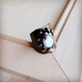 **Labradorite Cuff Ring in Antique Copper 012ee*