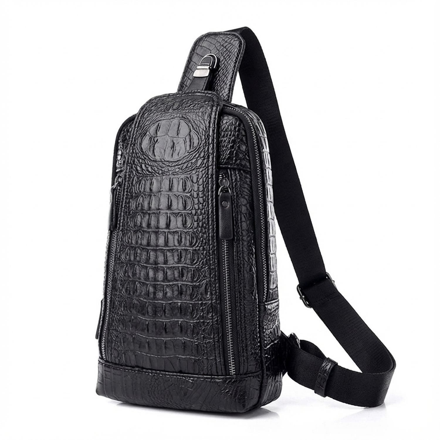 Men's Croc-Embossed Vegan Leather Sling – Refined Daily Carry