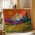 Vibrant Mountain Sunset with Flowery Meadow