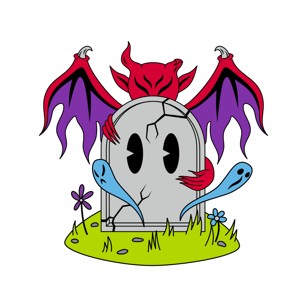 Grave Guardian - Tombstone Demon Enamel Pin