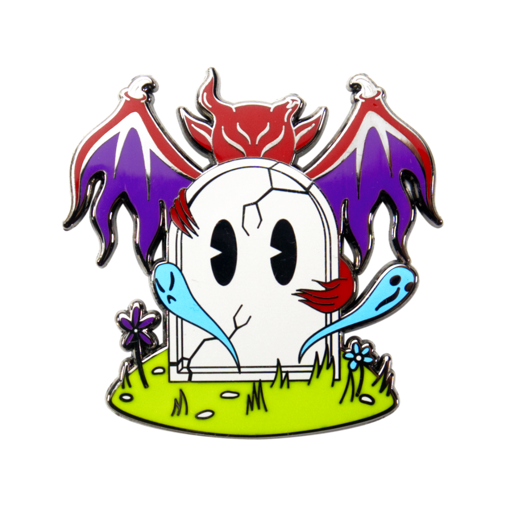 Grave Guardian - Tombstone Demon Enamel Pin