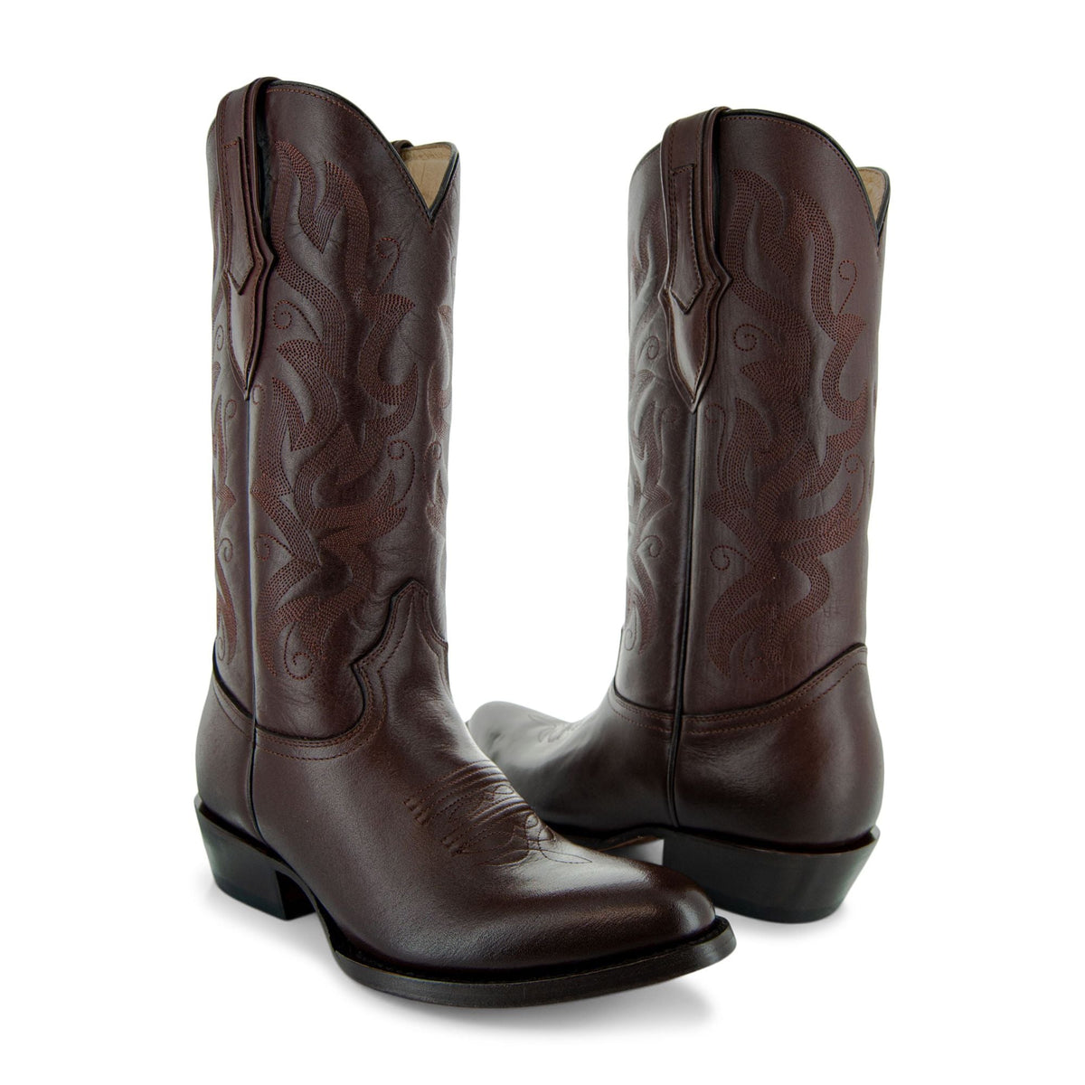 Cowboy Dress Boots | Mens Classic Round-Toe Boots (H7001-Brown)
