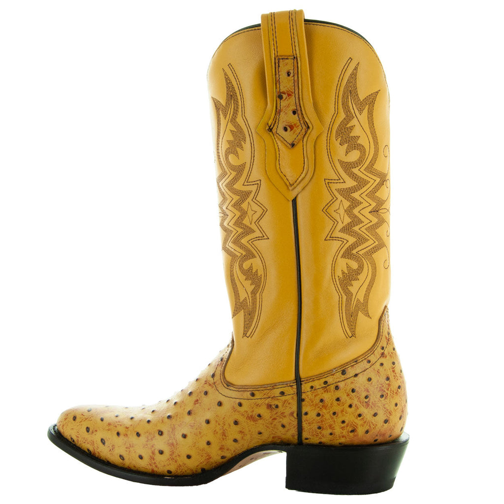 Men's Mantequilla Ostrich Print Cowboy Boots (H7002)