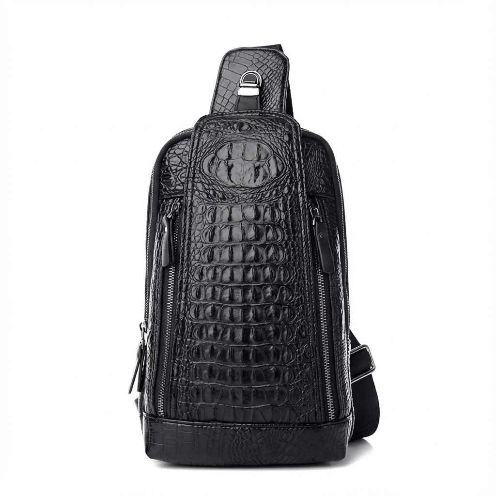 Men's Croc-Embossed Vegan Leather Sling – Refined Daily Carry
